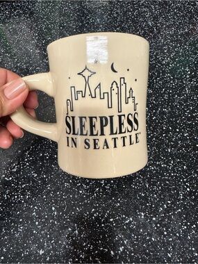 Sleepless in Seattle Beige Ceramic Coffee Mug